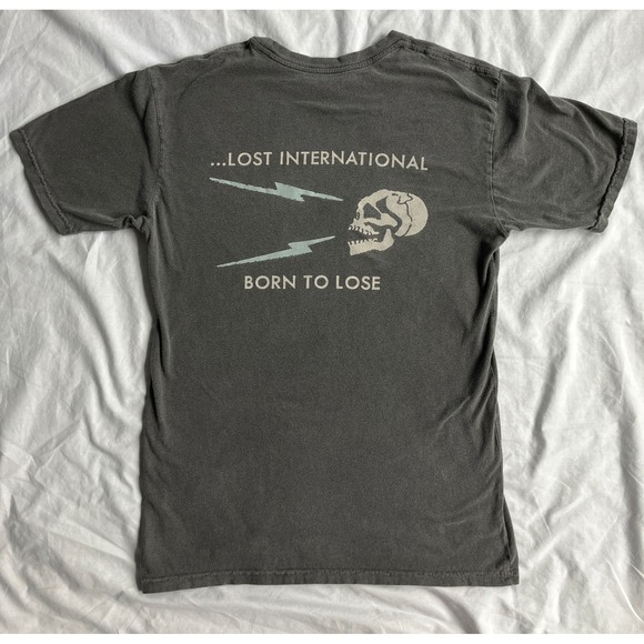 Lost International Other - Lost International Born to Lose Skull Graphic T-Shirt Charcoal Gray Mens Small